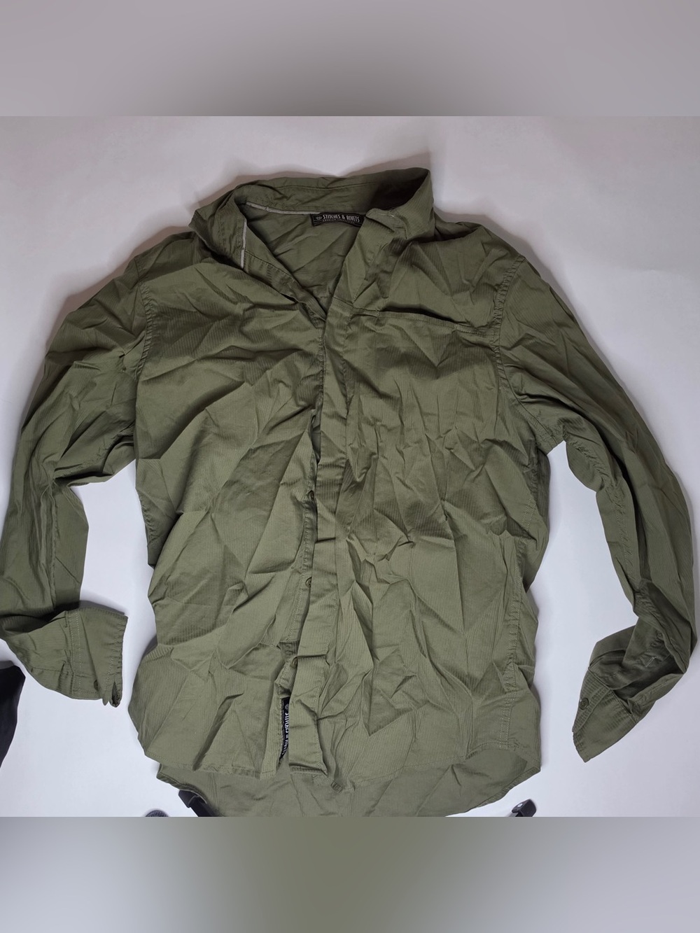 Olive Green Men's Lightweight Shirt Jacket